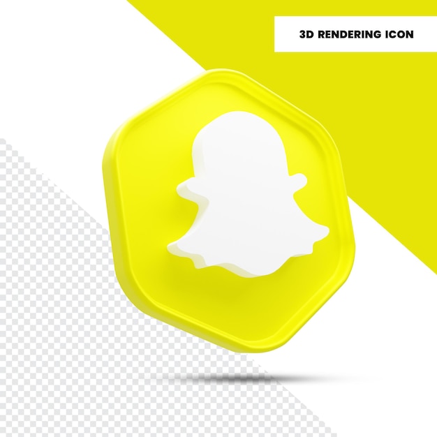 Representación 3D icono de redes sociales de Snapchat