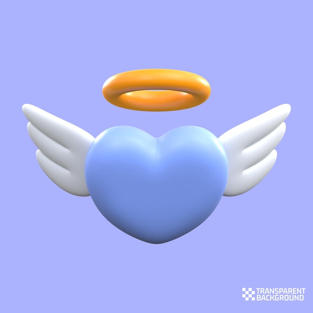 Representación 3d icono de san valentín de ángel de amor