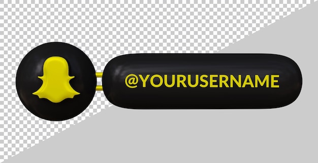 Representación 3D del icono de Snapchat en el tercio inferior