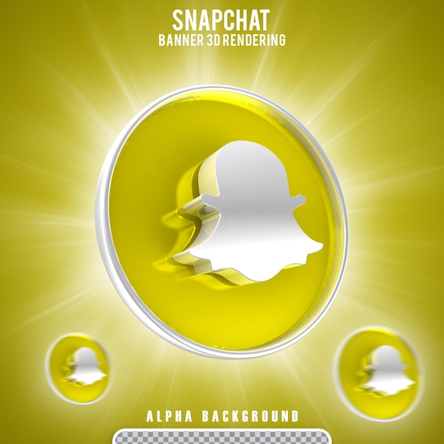 Representación 3d del icono de snapchat