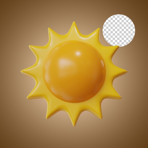 Representación 3d del icono del sol