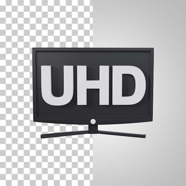 Representación 3D del icono UHD de Smart TV