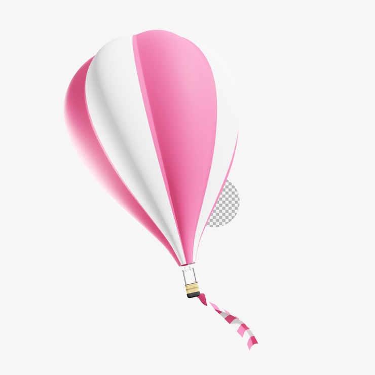 PSD representación 3d del icono de viaje en globo aerostático