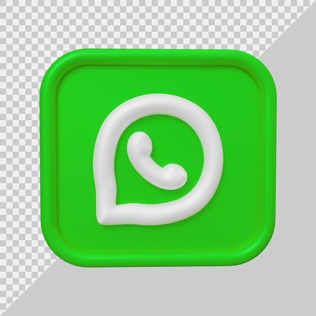 Representación 3d del icono de whatsapp