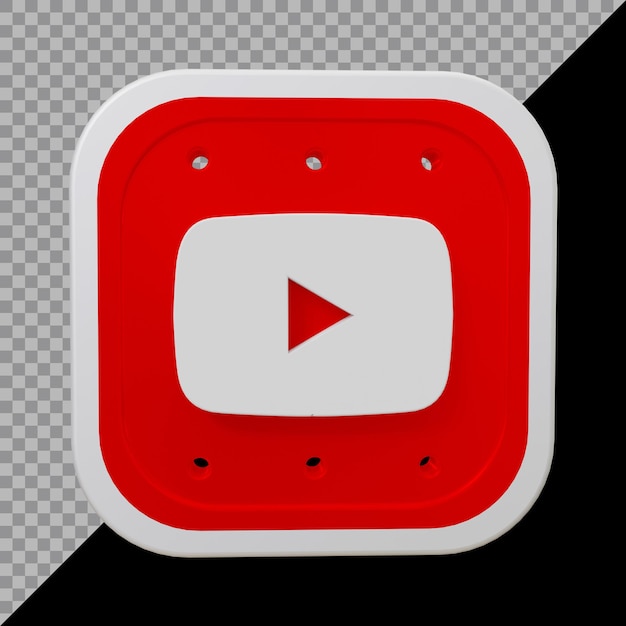 Representación 3d del icono de youtube