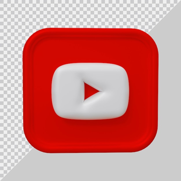 Representación 3d del icono de youtube