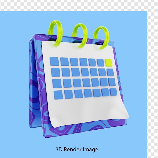 Representación 3D de iconos de calendario