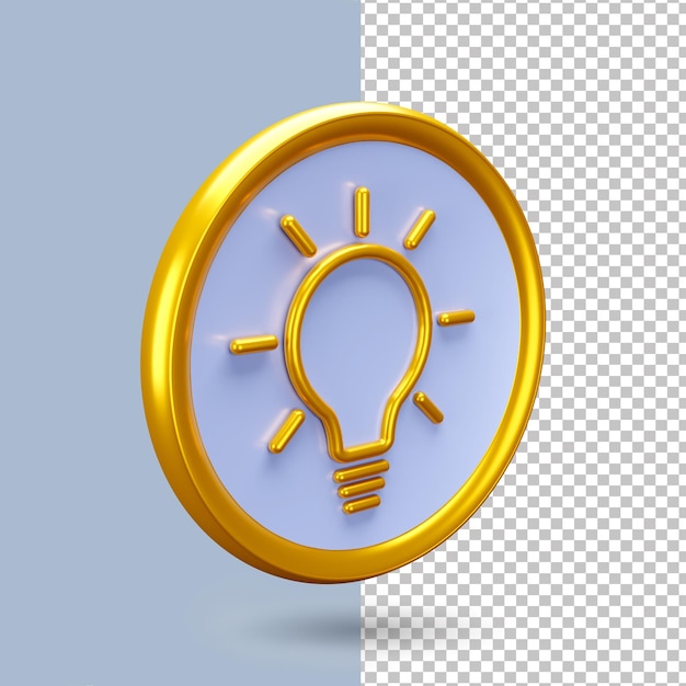 Representación 3D Idea y concepto de creatividad con icono de luz