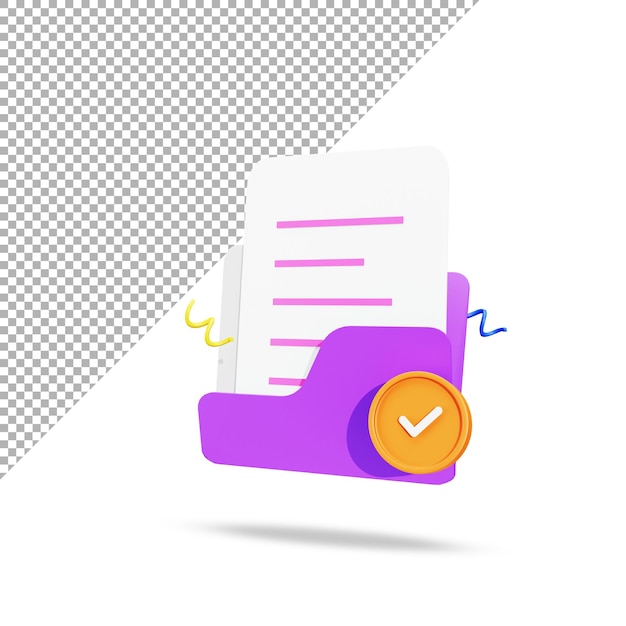 Representación 3D de la ilustración del archivo aprobado.