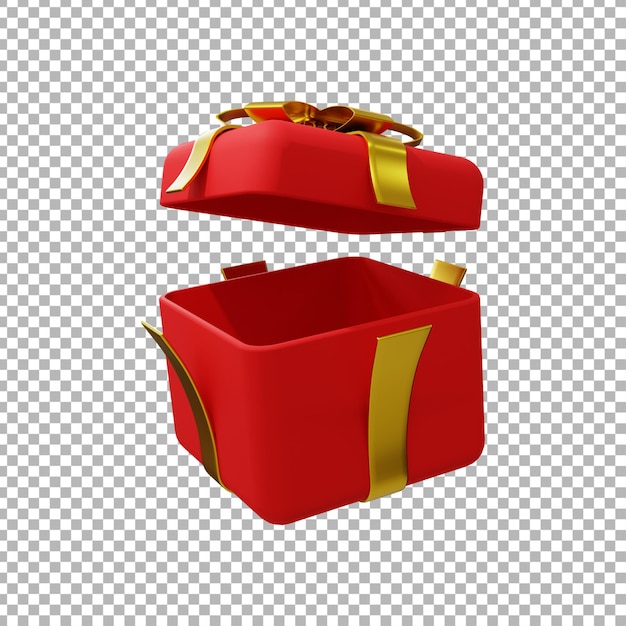 PSD representación 3d de la ilustración de la caja de regalo