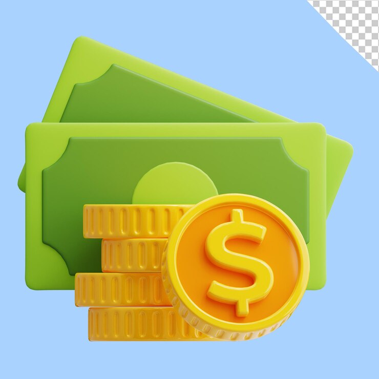 Representación 3d de la ilustración del dinero. Adecuado para sus proyectos relacionados con los negocios y las finanzas