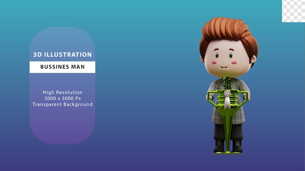 representación 3d de la ilustración del hombre de negocios