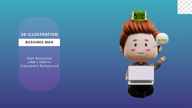 representación 3d de la ilustración del hombre de negocios