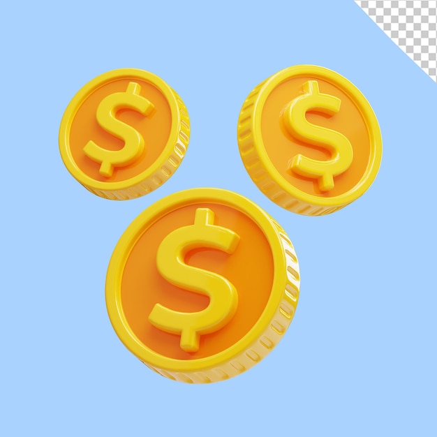 Representación 3d de la ilustración de monedas. Adecuado para sus proyectos relacionados con los negocios y las finanzas