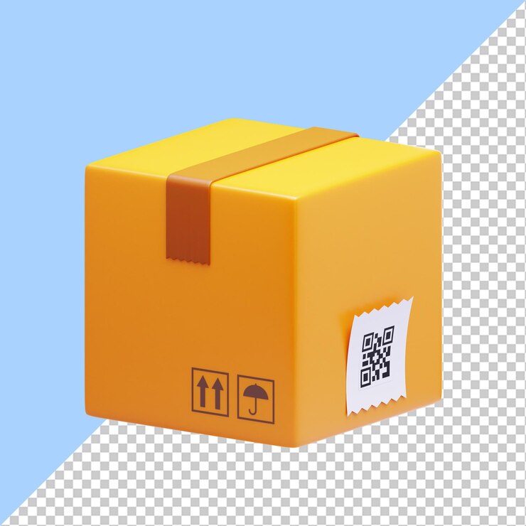 Representación 3d de la ilustración del paquete de cartón