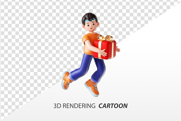 Representación 3D de imágenes de dibujos animados de hombres y mujeres que van de compras