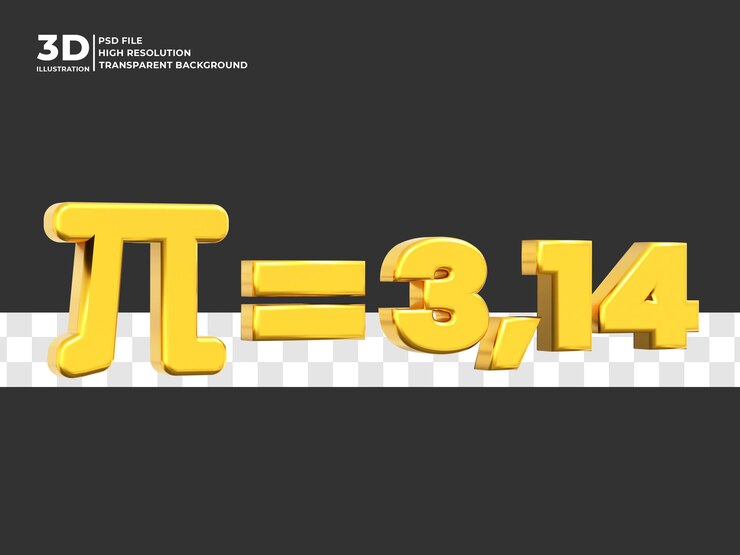 PSD representación 3d la inscripción del día pi psd premium