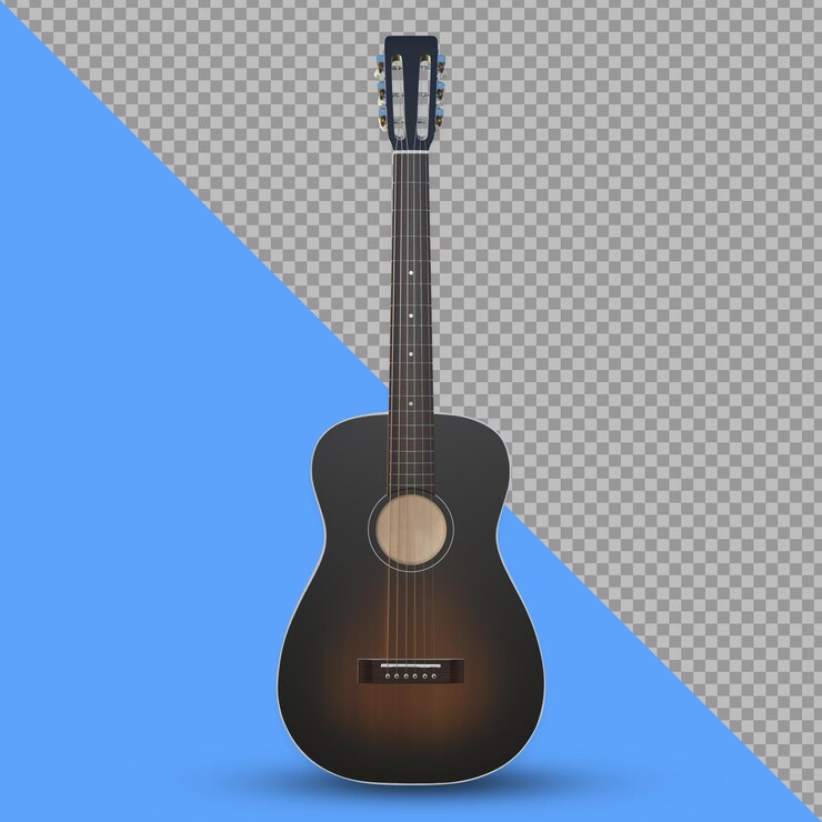 PSD representación 3d del instrumento de la guitarra acústica aislada