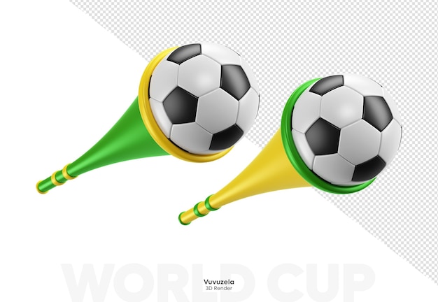 PSD representación 3d del instrumento de trompeta de fútbol brasileño vuvuzela