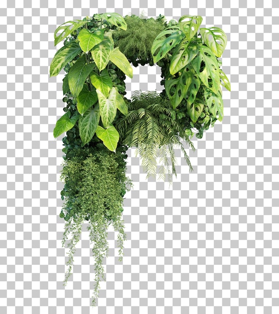 Representación 3D del jardín vertical alfabeto P