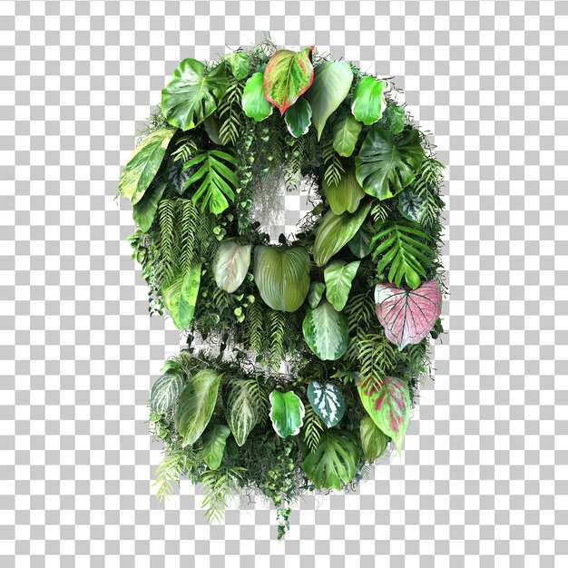 Representación 3D del jardín vertical número 9