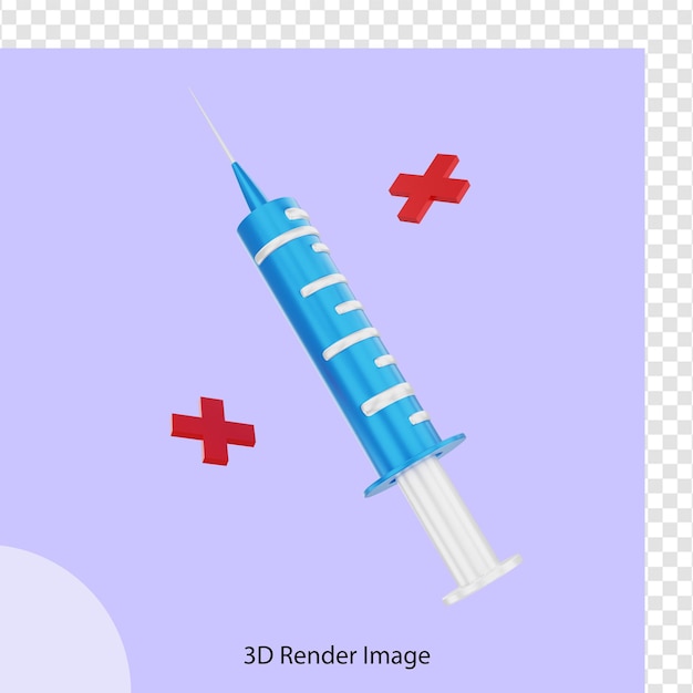 PSD representación 3d de la jeringa del médico