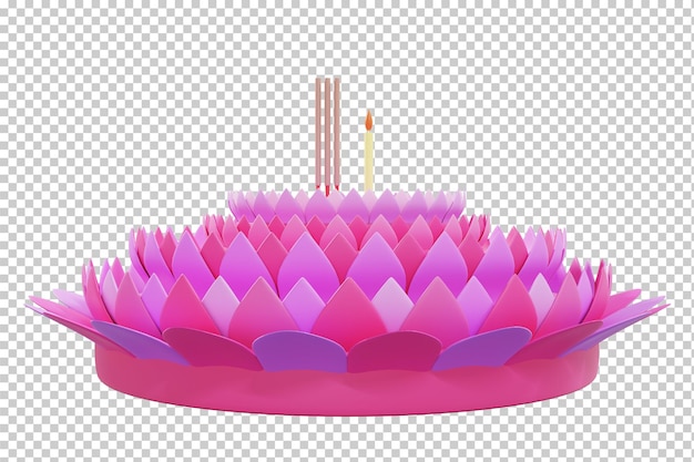 Representación 3d krathong flor flotante loy krathong festival