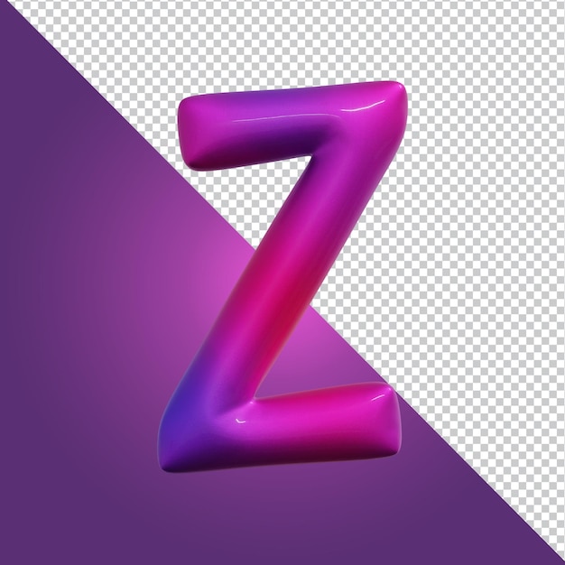 Representación 3d de la letra del alfabeto aislada