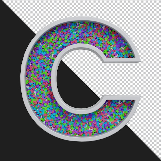 Representación 3d de la letra del alfabeto aislada