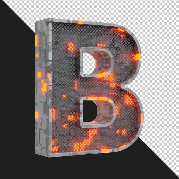Representación 3d de la letra del alfabeto B aislada