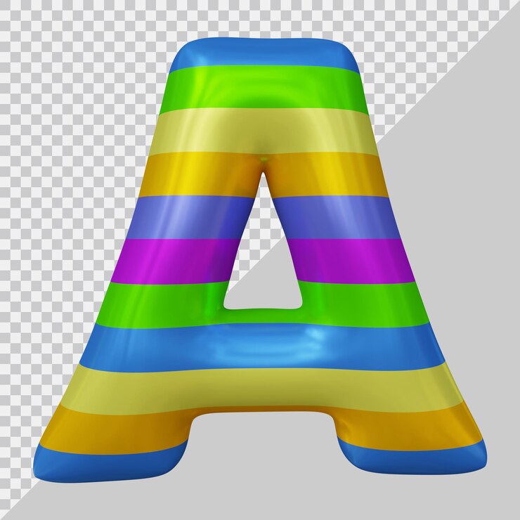 PSD representación 3d de la letra del alfabeto un globo