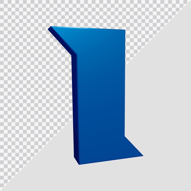 Representación 3D de la letra del alfabeto i