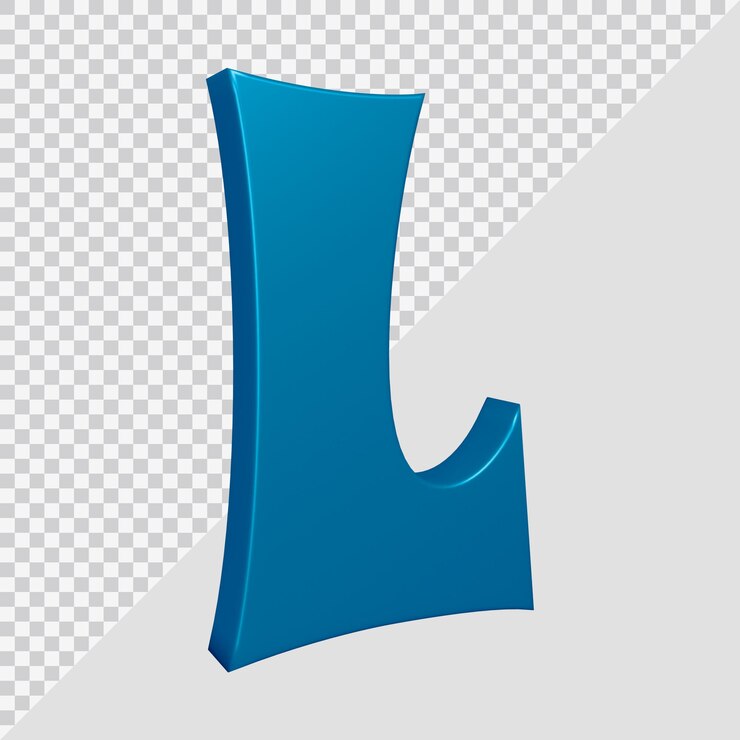 PSD representación 3d de la letra del alfabeto l