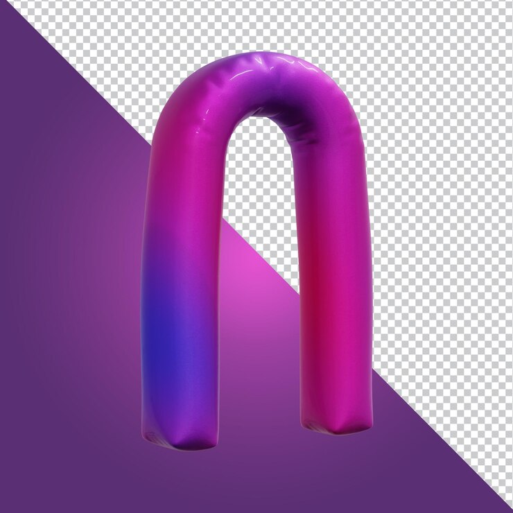 PSD representación 3d de la letra del alfabeto n aislada