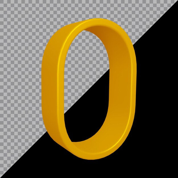 Representación 3D de la letra del alfabeto o