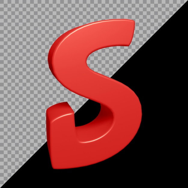 Representación 3D de la letra del alfabeto s
