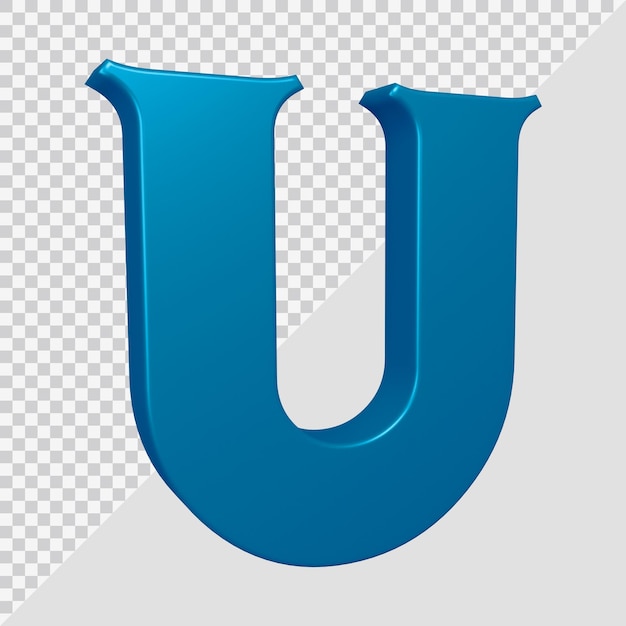 Representación 3D de la letra del alfabeto u