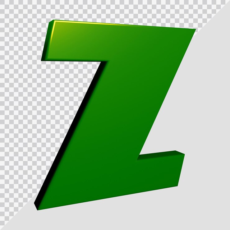 PSD representación 3d de la letra del alfabeto z
