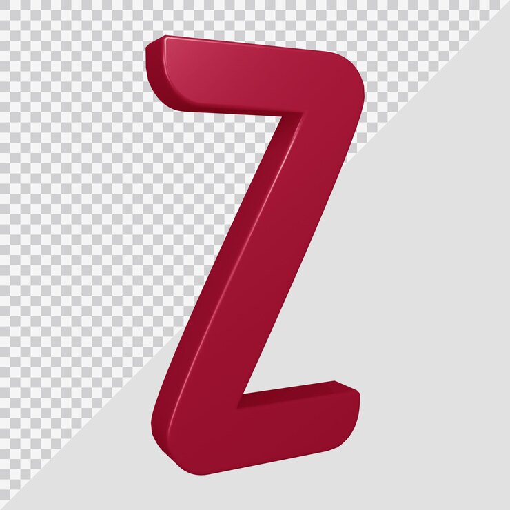 PSD representación 3d de la letra del alfabeto z