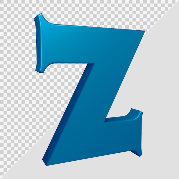 Representación 3D de la letra del alfabeto z