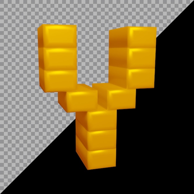 Representación 3D de la letra del alfabeto y