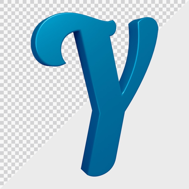 PSD representación 3d de la letra del alfabeto y