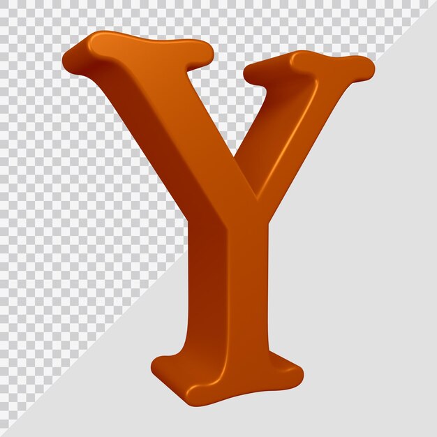 Representación 3D de la letra del alfabeto y