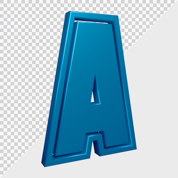 Representación 3D de la letra del alfabeto a