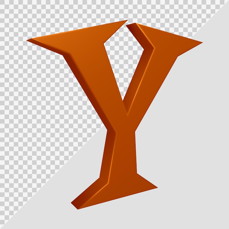 PSD representación 3d de la letra del alfabeto y