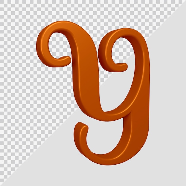 Representación 3D de la letra del alfabeto y