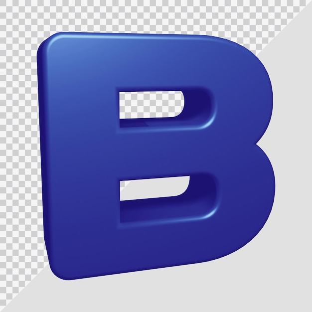 Representación 3D de la letra b del alfabeto