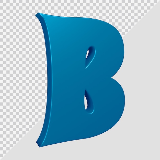 PSD representación 3d de la letra b del alfabeto