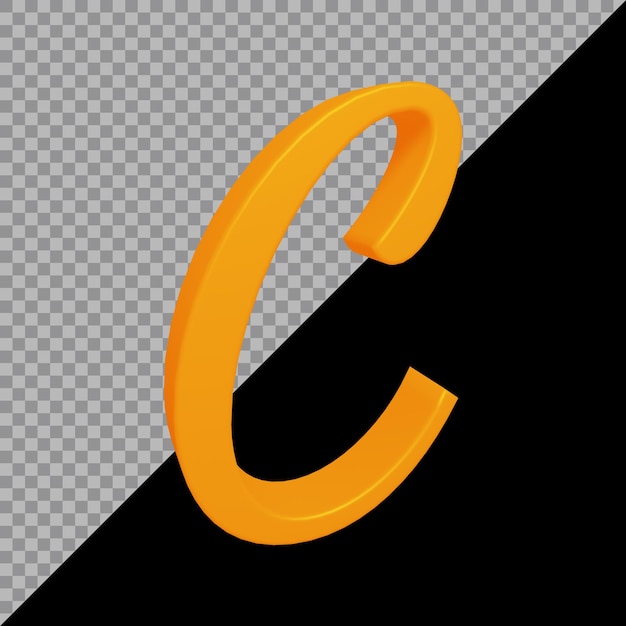 Representación 3d de la letra c del alfabeto