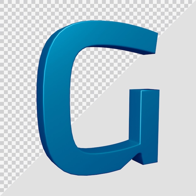 Representación 3d de la letra g del alfabeto